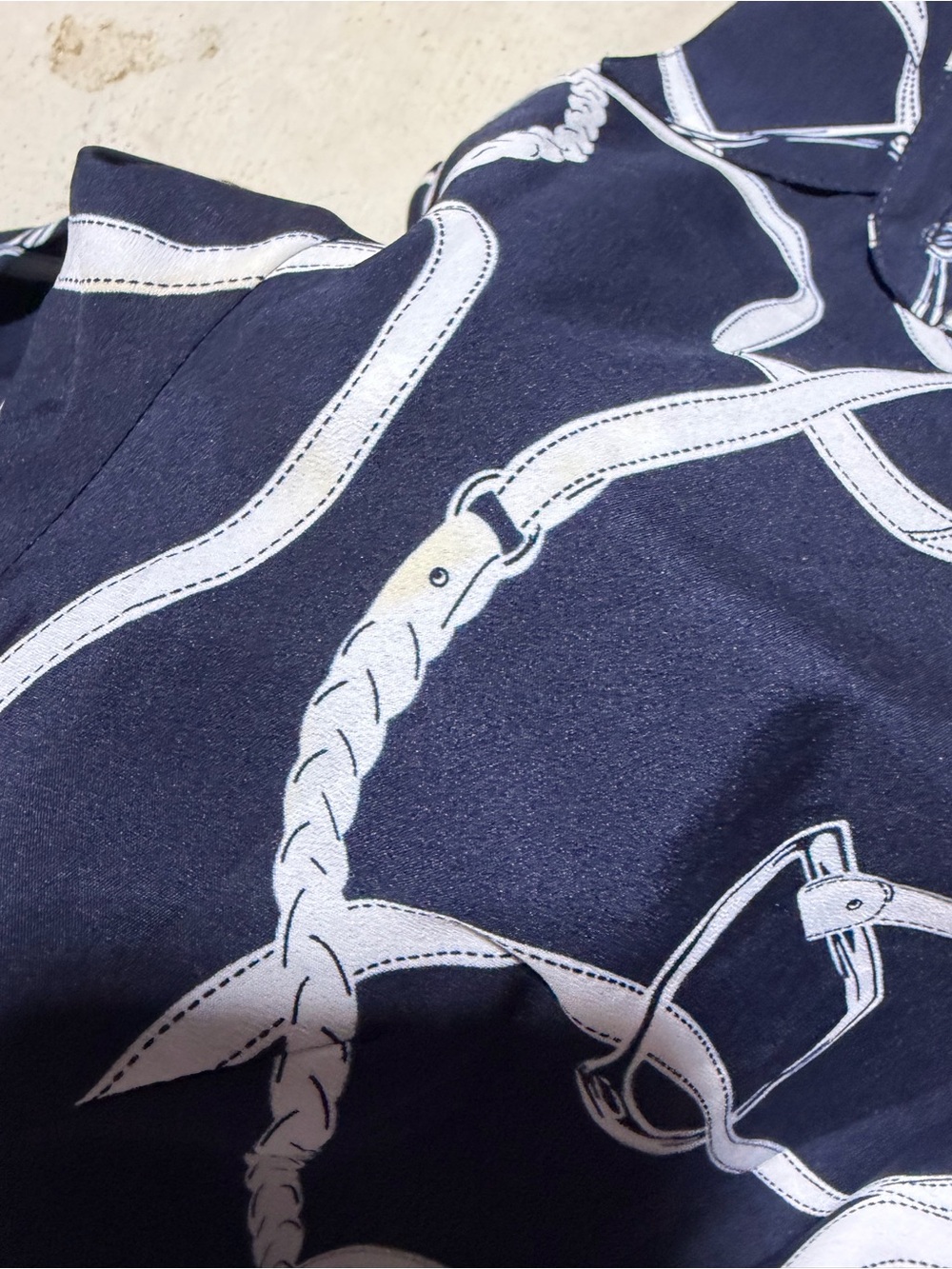 Lauren Ralph Lauren Navy Chain Print shirt Dress 10 - Picture 8 of 12